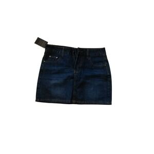 Zara Womens Dark Wash Denim Mini Skirt Five Pocket Casual Blue Jean Skirt NWT